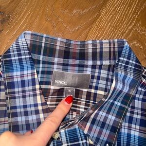 Vince Men's Multicolor Plaid Button Down Shirt